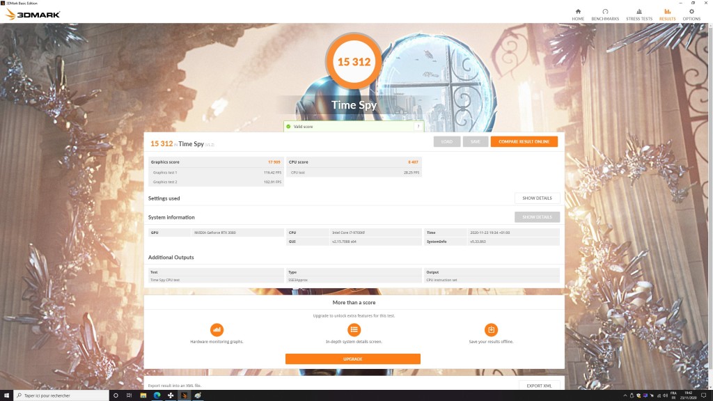 R�sultat Timespy R�sultat timespy