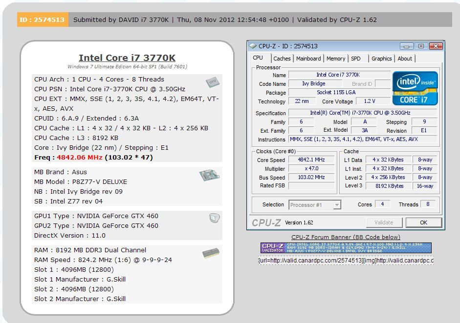 Cpu-z OC i7 3770 k