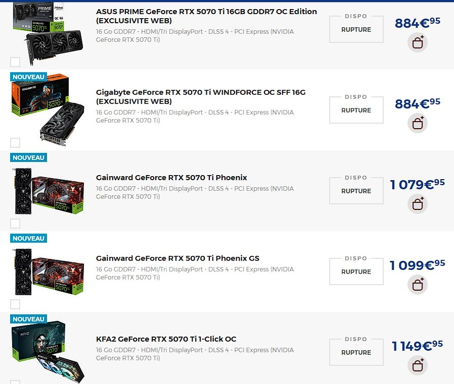 Ldlc 5070 Ti Tarifs de lancement RTX 5070 TI