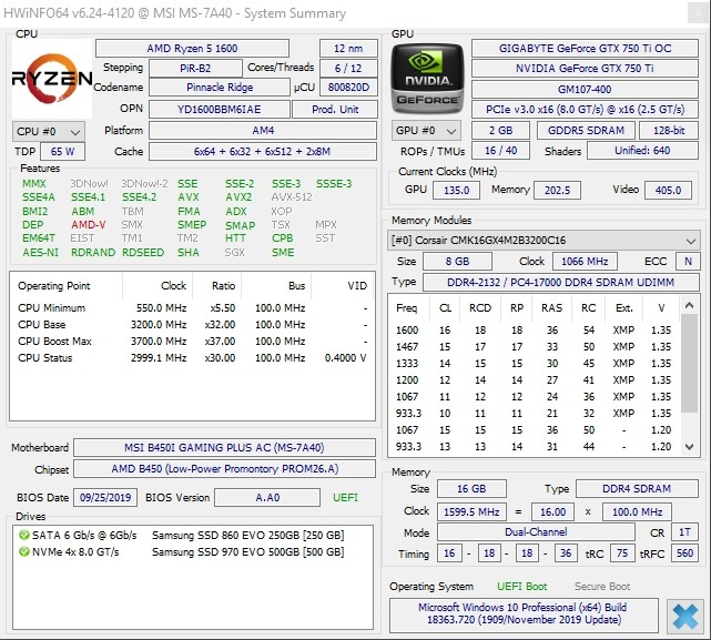 Ryzen5 1600af Msi B450i Lpx 3200 