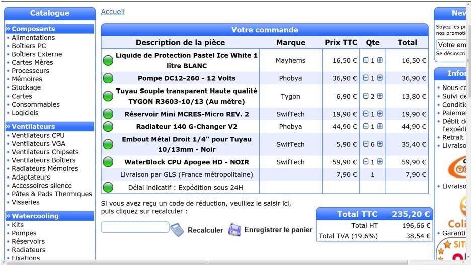 Devis Pour Watercooling Cpu Devis effectu� sur le site de Docmicro.fr