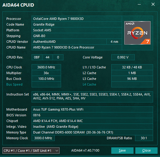 Aida 9800x3d 
