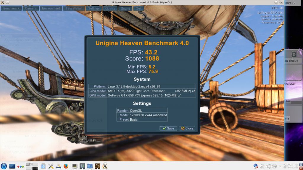 Heaven Mageia Mageia Linux 1088 points